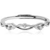 Meissa Anello infiniti antistress anello donna sottile e impilabile in argento con pietre CZ Fedi nuziali impilabili da donna regolabile, argento