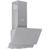 Wiggo Cappa aspirante da 50 cm, senza cappuccio, uscita 300 m³/h, display touch a 3 livelli, inclinata con filtro antigrasso e 2 filtri a carbone, con 2 parti frontali in vetro grigio