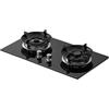 YINMAN Fornello A Gas 2 Fuochi, Fornello In Rame Fuso Con Vetro Temperato, Fornello Di Conversione GN/GPL, Con Protezione Antincendio, 4,8KW/5,2KW, Adatto For Casa E Camper(NG)