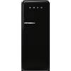 Smeg, Frigorifero Monoporta FAB28RBL5 a Libera Installazione, Cerniera a Destra, Frigorifero Ventilato e Freezer Statico, Design Bombato 50's Style, Nero