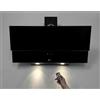 GURARI Cappa aspirante 80 cm GCH D 268 8 BL Prime senza testa in vetro nero con telecomando | Cappa da parete 1000 m³/h | Cappa aspirante per cucina