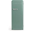 CREATE / RETRO FRIDGE 150 SILVER/Frigorifero verde salvia con maniglia argento e congelatore 281L / 102W, 150cm, 3 ripiani, regolatore di temperatura, portabottiglie, 60x60x150cm