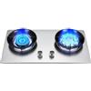 Generic Cucina a gas a doppio fuoco, cucina in acciaio inox da 5,2 kW con kit di conversione GPL/gas naturale, con protezione antispegnimento, adatta for interni ed esterni.(NG)