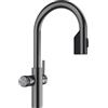 BLANCO CHOICE Icona-C | Rubinetto da cucina all-in-one in acciaio satinato scuro | escluso unità di trattamento dell'acqua CHOICE.ALL | acqua refrigerata in still, media, frizzante e calda | [16 x