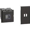 Bticino K4287C2 Caricatore + Living Now Cover Caricatore Usb 2M Nera