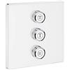 Grohe 29158LS0 Parte Esterna per Rubinetto da Incasso Triplo, Bianco, Squadrato