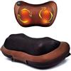 Generico Cuscino Massaggiatore Shiatsu con Calore per Cervicale, Collo Schiena e Gambe, Testine Rotanti per Sollievo da Stress e Dolore, Cuscino Elettrico, Casa Ufficio e Auto, Doppio Alimentatore