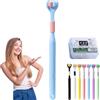 Gienslru Sensory Joy Spazzolino da denti a 3 lati, Spazzolino da denti morbidi a tre lati, setole morbide a forma di V, pulisce ogni dente per coprire completamente lo spazzolino (blu (adulto))