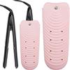 Generic Custodia in silicone resistente al calore, per piastra per capelli, antiscivolo, da viaggio, per arricciacapelli e ferro da stiro, supporto portatile per arricciacapelli e arricciacapelli (rosa, L: