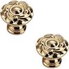CcHhyyt 2 Pezzi Pomelli per Armadio in Stile Vintage in Ottone con Motivo Floreale, Antichi Pomelli per Mobili in Metallo Oro, Maniglie per Cassetti, Maniglie per Porte, Ideali per Armadio da Cucina
