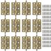 MABAHON 12 cerniere antiche pieghevoli in bronzo, stile retrò, in ottone, con 74 viti per cerniere per armadi, ante di armadi, scatole per gioielli retrò, scatole