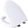 Wttfc Sedile WC a Forma di V, 47x39cm, Copriwater Universali, Tavoletta WC in Urea Formaldeide, Coperchio WC con Chiusura Ammortizzata e Sgancio Rapido per Facile da Montare e Pulire, Bianco