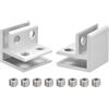 QUARKZMAN 2pz Morsetto in Vetro a 90 Gradi 4-8mm Doppio Supporto in Vetro | Lega di Alluminio, per Supporto Mensola in Vetro, per Armadio Credenza