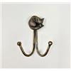 Knobs By Blossom Doppio gancio da parete in ottone anticato con animale vintage (8. volpe addormentata)
