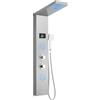 KEOKBON Pannello doccia 5 in 1 con rubinetto, senza batteria, set per doccia a LED e indicatore di ℃, 2 modalità, soffione doccia a pioggia, doccia a LED, massaggiante in acciaio inox spazzolato