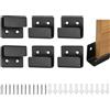 ZAAWUUT 6 ganci per montaggio a parete in acciaio inossidabile, in ceramica, resistenti per piastrelle, per tabelloni pubblicitari, specchi, cornici (nero, larghezza slot 10 mm)