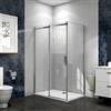 Acezanble Porta Scorrevole con Parete Fissa Misura 140x80 cm per Box Doccia Angolare Alto 195 cm in Vetro Temperato Trasparente Anticalcare da 8 mm Cromato Lucido