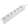 Hama Ciabatta elettrica a 6 prese (presa multipla 1,4 m, presa senza interruttore, presa di distribuzione certificata GS, prese ruotate di 45 gradi, distributore in plastica) bianco