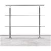 Tubiaz Ringhiera con corrimano in acciaio inox ringhiera con 2 traverse per balcone, scale interne ed esterne (120 cm)