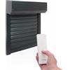 AvosDim.com stores, rideaux, moustiquair Tapparella elettrica senza fili L 150 × H 155 cm grigio antracite alluminio - con telecomando - accorciabile - pacchetto completo tapparelle - facile da installare
