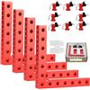 Luckybee 14 x 14CM Morsetti angolari - Morsetto Squadra di Posizionamento a 90 Gradi,Morsetto di Posizionamento Lega di Alluminio,Quadrati di Posizionamento per Cornici, Scatole,Armadi,Cassetti (Red 4 Pack)