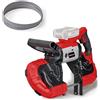 Einhell sega a nastro a batteria TE-MB 18/127 Li-Solo Power X-Change (18 V, altezza di taglio 115 mm, larghezza di taglio 127 mm, luce LED, incl. 2 lame sega a nastro per metallo, senza batteria)