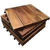 CLICK-DECK 6 x in legno massiccio di Acacia legno componibile TILES. 4 stecche piastrelle, da giardino, Patio, terrazza, Hot Tub. piano quadrato, 30 cm, motivo: Piastrelle