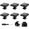 Wondora 6 Pezzi Pomelli per Mobili, Pomelli Cucina Cuadrados, Pomelli per Cassetti, Pomos Para Armarios con Tornillos y Destornillador Para Puertas de Armarios, Alacenas