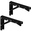 SOTECH 1 paio di console pieghevoli per carichi pesanti 200 x 120 mm, nere