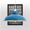 DC VOLTAGE Lampadario Moderno a Sospensione Paralume Azzurro in Metallo 32cm Forma Curva Lampada da Soffitto a Sospensione Adatta per Soggiorno Cucina Corridoio Bar Ristorante