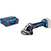 Bosch Professional 18V System Smerigliatrice Ang. a Batteria Gws 18V-7 (Ø Disco 125 Mm, Cuffia di Prot., Impug. Suppl., Flangia Mont., Dado di Serraggio Rapido, senza Batt. e Carica Batt., L-Boxx 136)