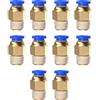 SENRISE Raccordo a innesto 1/4 1/8 3/8 4mm 6mm 8mm 10mm raccordi pneumatici filettatura maschio raccordi a sgancio rapido raccordi aria per industria automatica 10 pezzi (4 mm 1/8)