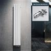 ELEGANT Radiatore di design piatto, 1800 x 308 mm, con termostato multiblocco, bianco, doppio strato, verticale, collegamento centrale