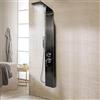 LANTUS Colonna Doccia Idromassaggio in Acciaio Inox 5 Funzioni Pannello Doccia Set e di Temperaturaper Bagno,Soffione Fisso, Massaggi, Doccetta e Bocca Vasca,7 * 20 * 140 cm - nero