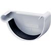 INEFA Testata per grondaia, semicircolare, in PVC 150mm, sinistra, grigio accessori per grondaie pvc, montaggio facile a innesto, Made in Germany