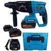 Generico Martello Tassellatore a Batteria, Trapano a Percussione 4 Funzioni con 2 Batterie 21V, Mandrino SDS Plus 26mm, Motore Senza Spazzole Brushless, 4000 RPM