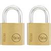 Yale locks YALYE1302PK - 2 serrature pack (30mm, ottone)