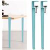 NIANXINN Gambe con Morsetto da Tavolo Forma di F,2 Gambe da Tavolo in Metallo,Gambe di Supporto per Mobili Regolabili per Tavoli da Pranzo,Tavolino,Mobili e Consolle,Scrivania (71cm,Blue)