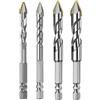 Irfora Trapano eccentrico a testa storta 6,35 mm Punta trapano per ento vetro Set 4 pezzi 6 mm/8 mm/10 mm/12 mm Set di punte per muratura per mattoni in ceramica, pareti in plastica e legno