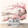 Generic Carta da parati Sakura In Stile Giapponese 300x210 cm Fotomurali Murale alla moda Decorazione da Muro Poster Gigante Design Carta per pareti Ornamento