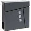 Wiltec Cassetta postale con vano portagiornale V24 antracite 370 x 105 x 370 mm
