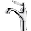 LAKKOAKOAA Rubinetto Lavabo Rubinetto Bagno, Stile Anticato Vintage Ottone Monocomando Miscelatore Bagno, Miscelatore Lavabo, Cromo, Argento