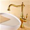 LAKKOAKOAA Rubinetto Cucina Rubinetto Lavello, Anticato Vintage Stile Girevole A 360 ° Monocomando Ottone Miscelatore Cucina Con Regolazione Caldo E Freddo, Rubinetto Lavello Cucina, Oro