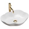 Rea - Lavabo Da Appoggio Bianco Perla Lavandino Bagno 515 X 375 X 135 mm Ceramica (Bianco)