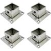 Yuqim Confezione da 4 staffe quadrate per pali di ancoraggio per pali in acciaio inossidabile resistente, per recinzioni in legno, ringhiere (3 x 3 cm)
