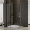 AICA 80x80x195cm Box Doccia Angolare Semicircolare Porte Battenti Vetro Trasparente Anticalcare 6mm