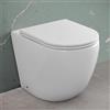 Inbagno Wc filomuro con risciacquo a vortice e copriwc soft-close, sistema di scarico universale a parete o a terra, serie TAO
