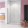 AICAit Box Doccia per Nicchia 185 cm Doppia Porta Battente Saloon Vetro Temperato 6 mm Anticalcare Larga 145 cm （70+80：1418-1458 mm)