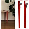 NIANXINN Gambe con Morsetto da Tavolo Forma di F,2 Gambe da Tavolo in Metallo,Gambe di Supporto per Mobili Regolabili per Tavoli da Pranzo,Tavolino,Mobili e Consolle,Scrivania (71cm,Red)