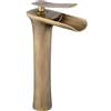 Rea Rubinetto Da Lavabo Laguna Antique Brush Gold High Miscelatore Monocomando Da Bagno In Ottone Rubinetto Regolabile Caldo E Freddo (Oro Spazzolato) 15x5x30cm